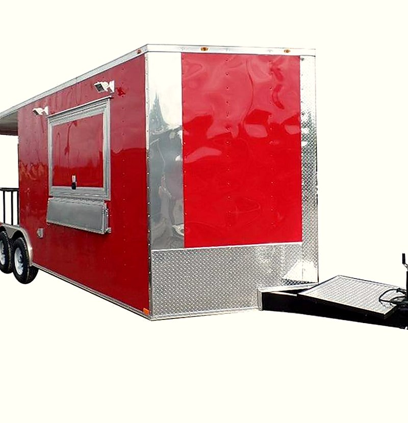 New Red Concession BBQ Food Event Catering Trailer — 8.5' x 22'