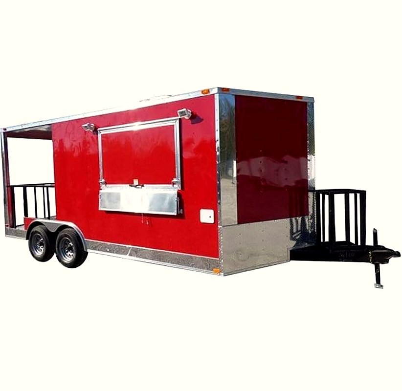 New Concession Red BBQ Food Catering Event Trailer — 8.5' x 17'