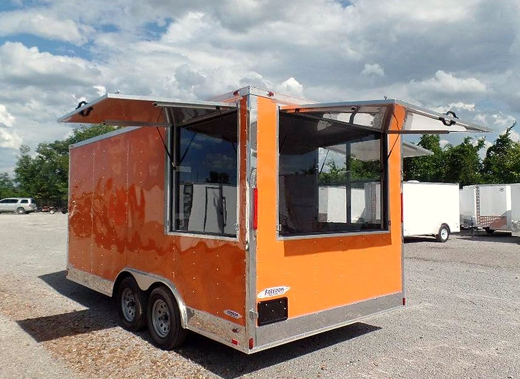 New Orange Ticket Booth Custom Enclosed Trailer — 8.5' x 16'
