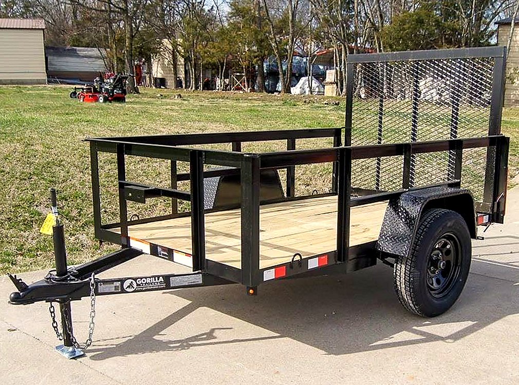 New Straight Deck Utility Trailer with 2ft Side Rails 3500lb Axle — 5x8