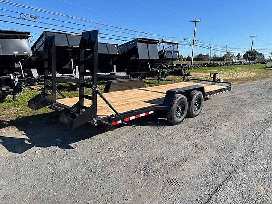 BWise 7 x 22 Heavy Duty Equipment Trailer – Ladder Ramps