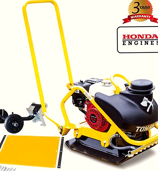 New Tomahawk TPC90H Vibrating Plate Compactor Honda Wheels + Polypad